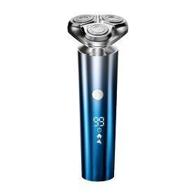 Men's Electric Shaver Triple Head Razor Travel Portable Washable (Option: Blue)