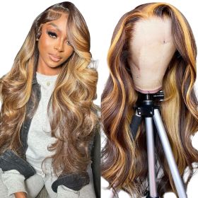 P4 27 Highlight 13x4 Lace Front Human Hair Wig, Body Wave Wig, 150 Density (Option: 10 inch)