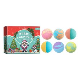 OceAura Christmas Colorful Bath Ball, Bubble Shower Fragrance Moisturizes Long-Lasting Plant Cleaning Bath Ball (Option: 180g-210g-5.12*3.54*1.5inch)