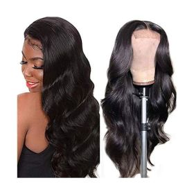 4x4 Lace Closure Human Hair Wig, Body Wave Wig In Natural Color, 150 Percent Density (Option: 10 inches)